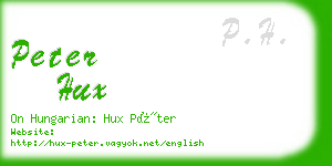 peter hux business card